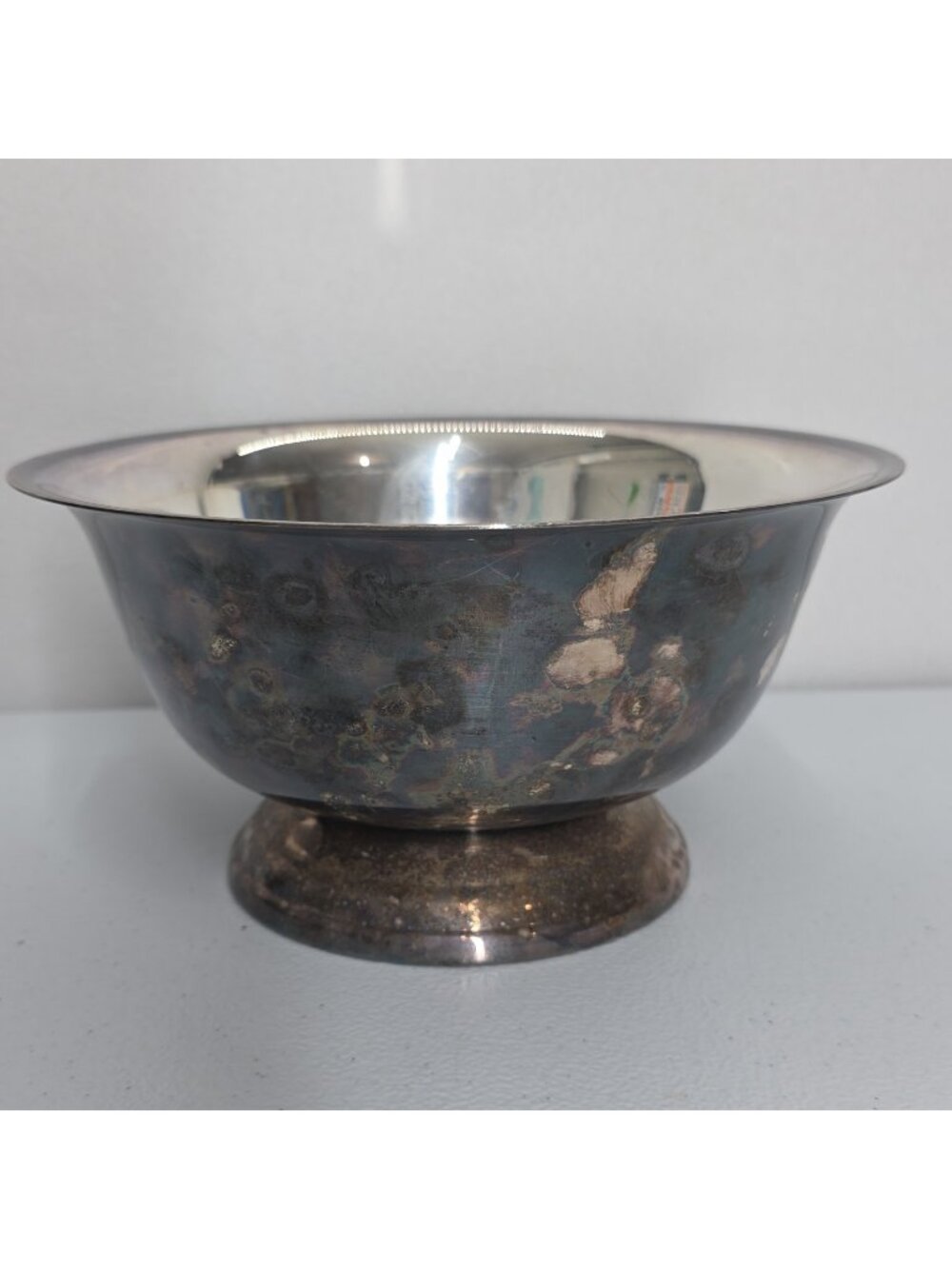 Vintage Antique Wallace Silver Plated 8in Footed Bowl Centerpiece Tarnished